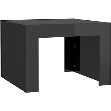 SHUMEE Konferenční stolek šedý vysoký lesk 50 × 50 × 35 cm dřevotříska, 808557 (808557)