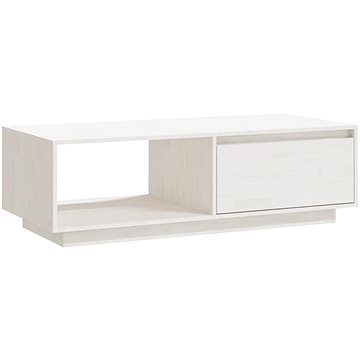 SHUMEE Konferenční stolek bílý 110 × 50 × 33,5 cm masivní borové dřevo, 809883 (809883)