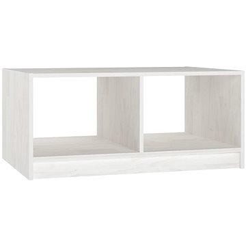 SHUMEE Konferenční stolek bílý 75 × 50 × 33,5 cm masivní borové dřevo, 809907 (809907)