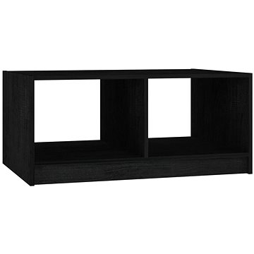 SHUMEE Konferenční stolek černý 75 × 50 × 33,5 cm masivní borové dřevo, 809910 (809910)