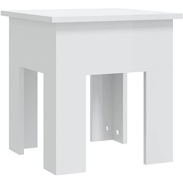 SHUMEE Konferenční stolek bílý vysoký lesk 40 × 40 × 42 cm dřevotříska, 810250 (810250)