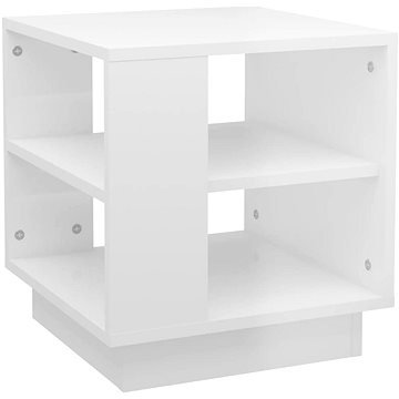 SHUMEE Konferenční stolek bílý lesklý 40 × 40 × 43 cm kompozitní dřevo, 810304 (810304)