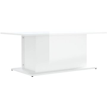 SHUMEE Konferenční stolek bílý vysoký lesk 102 × 55,5 × 40 cm dřevotříska, 810313 (810313)