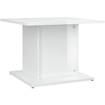 SHUMEE Konferenční stolek bílý vysoký lesk 55,5 × 55,5 × 40 cm dřevotříska, 810322 (810322)