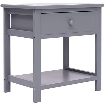 SHUMEE Noční stolek šedý 40 × 29 × 42 cm dřevo pavlovnie, 284050 (284050)