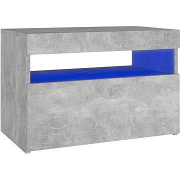 SHUMEE Noční stolek s LED osvětlením betonově šedý 60 × 35 × 40cm, 3082782 (3082782)