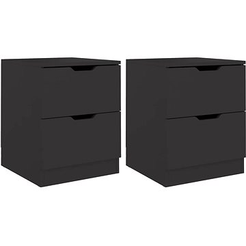 SHUMEE Noční stolky 2 ks černé 40 × 40 × 50 cm dřevotříska, 326726 (326726)