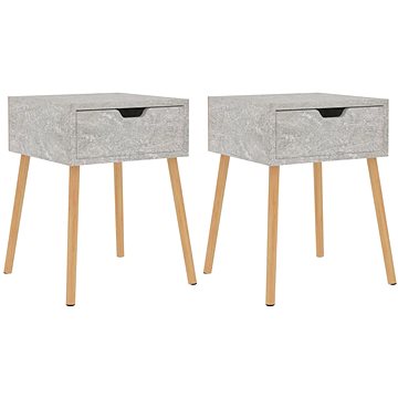 SHUMEE Noční stolky 2 ks betonově šedé 40 × 40 × 56 cm dřevotříska, 326804 (326804)