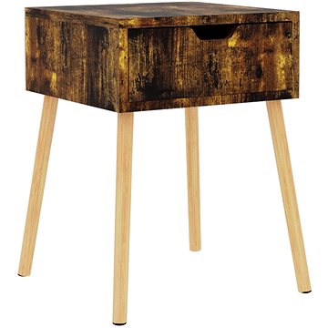 SHUMEE Noční stolek kouřový dub 40 × 40 × 56 cm dřevotříska , 326811 (326811)