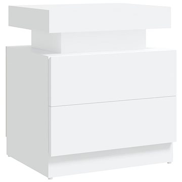 SHUMEE Noční stolek bílý 45 × 35 × 52 cm dřevotříska, 326849 (326849)
