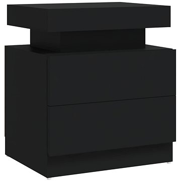 SHUMEE Noční stolek černý 45 × 35 × 52 cm dřevotříska, 326850 (326850)