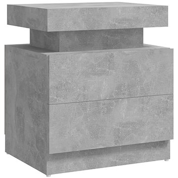 SHUMEE Noční stolek betonově šedý 45 × 35 × 52 cm dřevotříska, 326853 (326853)