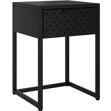 SHUMEE Noční stolek černý 38 × 35 × 54 cm ocel, 335886 (335886)