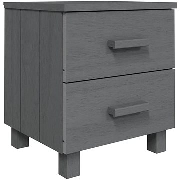 SHUMEE Noční stolek tmavě šedý 40 × 35 × 44,5 cm masivní borové dřevo, 340406 (340406)