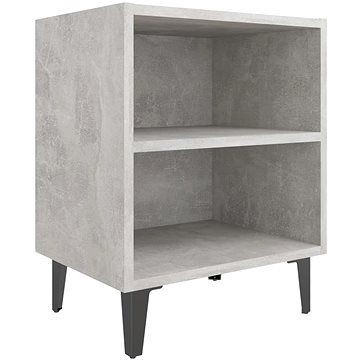 SHUMEE Noční stolek s kovovými nohami betonově šedý 40 × 30 × 50 cm, 805805 (805805)