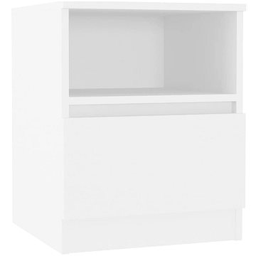 SHUMEE Noční stolek bílý 40 × 40 × 50 cm dřevotříska, 806157 (806157)