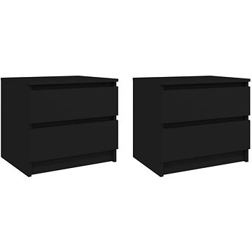 SHUMEE Noční stolky 2 ks černé 50 × 39 × 43,5 cm dřevotříska, 806196 (806196)