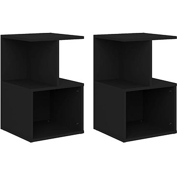 SHUMEE Noční stolky 2 ks černé 35 × 35 × 55 cm dřevotříska, 806349 (806349)