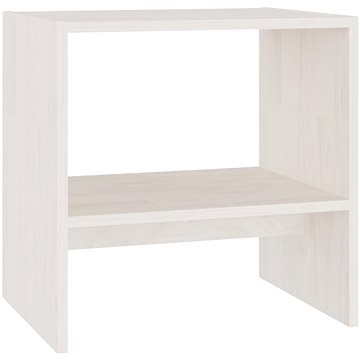 SHUMEE Noční stolek bílý 40 × 30,5 × 40 cm masivní borové dřevo, 808055 (808055)