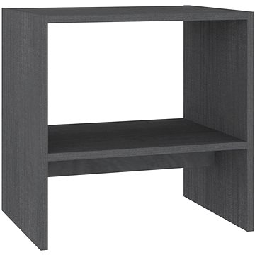 SHUMEE Noční stolek šedý 40 × 30,5 × 40 cm masivní borové dřevo, 808057 (808057)