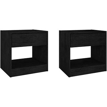 SHUMEE Noční stolky 2 ks černé 40 × 31 × 40 cm masivní borové dřevo, 808072 (808072)