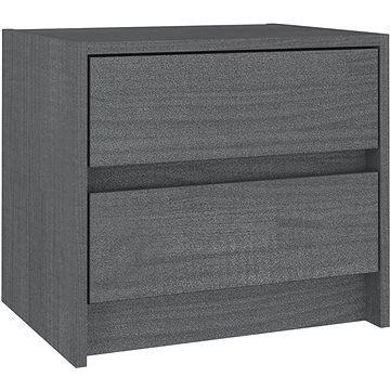 SHUMEE Noční stolek šedý 40 × 30,5 × 35,5 cm masivní borové dřevo, 808077 (808077)