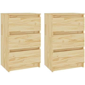 SHUMEE Noční stolky 2 ks 40 × 29,5 × 64 cm masivní borové dřevo, 808084 (808084)