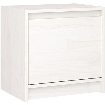 SHUMEE Noční stolek bílý 40 × 30,5 × 40 cm masivní borové dřevo, 808115 (808115)