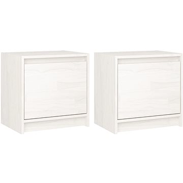 SHUMEE Noční stolky 2 ks bílé 40 × 30,5 × 40 cm masivní borové dřevo, 808116 (808116)