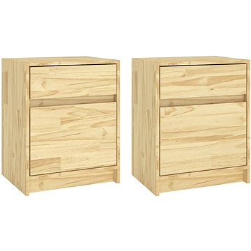 SHUMEE Noční stolky 2 ks 40 × 31 × 50 cm masivní borové dřevo, 808124 (808124)