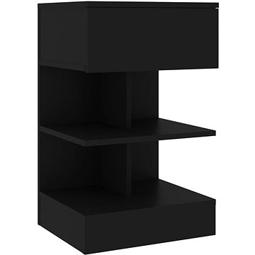 SHUMEE Noční stolek černý 40 × 35 × 65 cm dřevotříska, 808650 (808650)