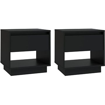 SHUMEE Noční stolky 2 ks černé 45 × 34 × 44 cm dřevotříska, 809515 (809515)