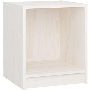 SHUMEE Noční stolek bílý 35,5 × 33,5 × 41,5 cm masivní borové dřevo, 809921 (809921)