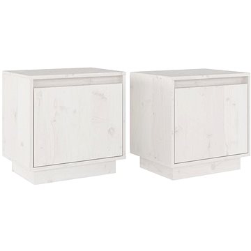 SHUMEE Noční stolky 2 ks bílé 40 × 30 × 40 cm masivní borové dřevo, 813308 (813308)
