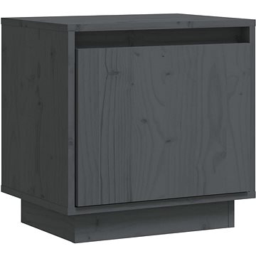 SHUMEE Noční stolek šedý 40 × 30 × 40 cm masivní borové dřevo, 813309 (813309)
