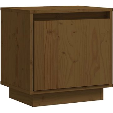 SHUMEE Noční stolek medově hnědý 40 × 30 × 40 cm masivní borové dřevo, 813311 (813311)