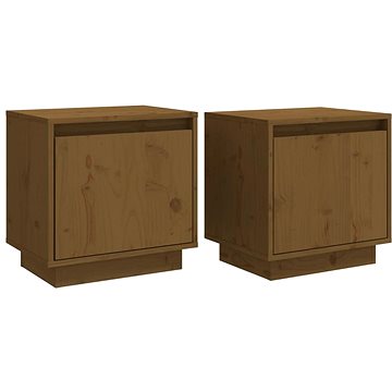SHUMEE Noční stolky 2 ks medově hnědé 40 × 30 × 40 cm masivní borové dřevo, 813312 (813312)