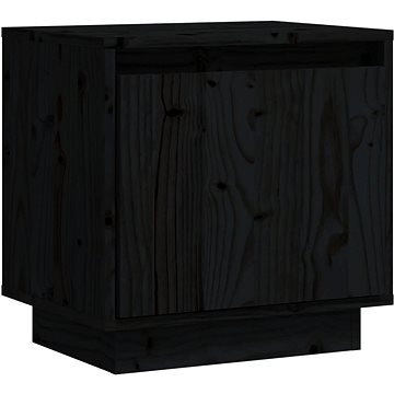 SHUMEE Noční stolek černý 40 × 30 × 40 cm masivní borové dřevo, 813313 (813313)