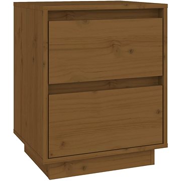 SHUMEE Noční stolek medově hnědý 40 × 35 × 50 cm masivní borové dřevo, 813321 (813321)