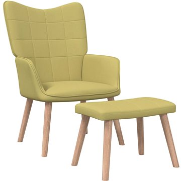 Relaxační židle se stoličkou zelená textil, 327935 (327935)