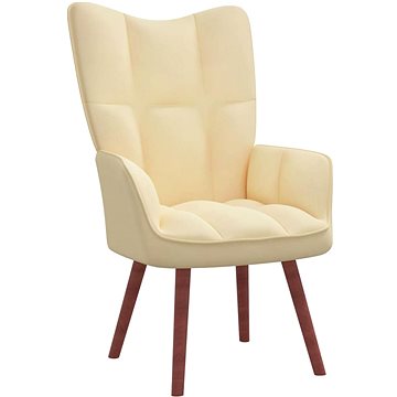 Relaxační židle krémově bílá samet, 328060 (328060)