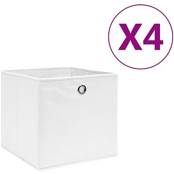 Shumee Úložné boxy 4 ks netkaná textilie 28 × 28 × 28 cm bílé (325207)