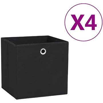 Shumee Úložné boxy 4 ks netkaná textilie 28 × 28 × 28 cm černé (325187)
