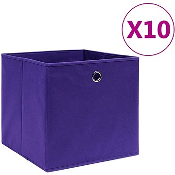Shumee Úložné boxy 10 ks netkaná textilie 28 × 28 × 28 cm fialové (325213)