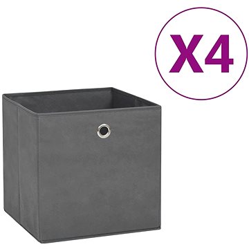 Shumee Úložné boxy 4 ks netkaná textilie 28 × 28 × 28 cm šedé (325191)