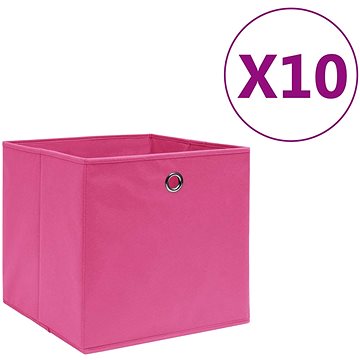 Shumee Úložné boxy 10 ks netkaná textilie 28 × 28 × 28 cm růžové (325205)