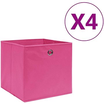 Shumee Úložné boxy 4 ks netkaná textilie 28 × 28 × 28 cm růžové (325203)