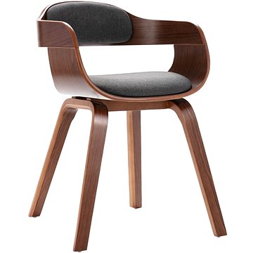 Shumee Jídelní židle tmavě šedá ohýbané dřevo a textil (327332)