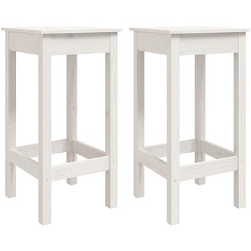 Shumee Barové židle 2 ks bílé 40 × 40 × 78 cm masivní borové dřevo (822138)