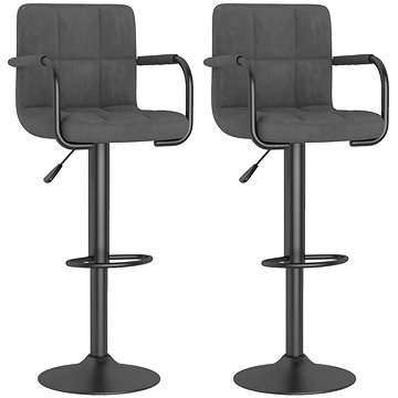 Shumee Barové židle 2 ks tmavě šedé samet, 334660 (334660)